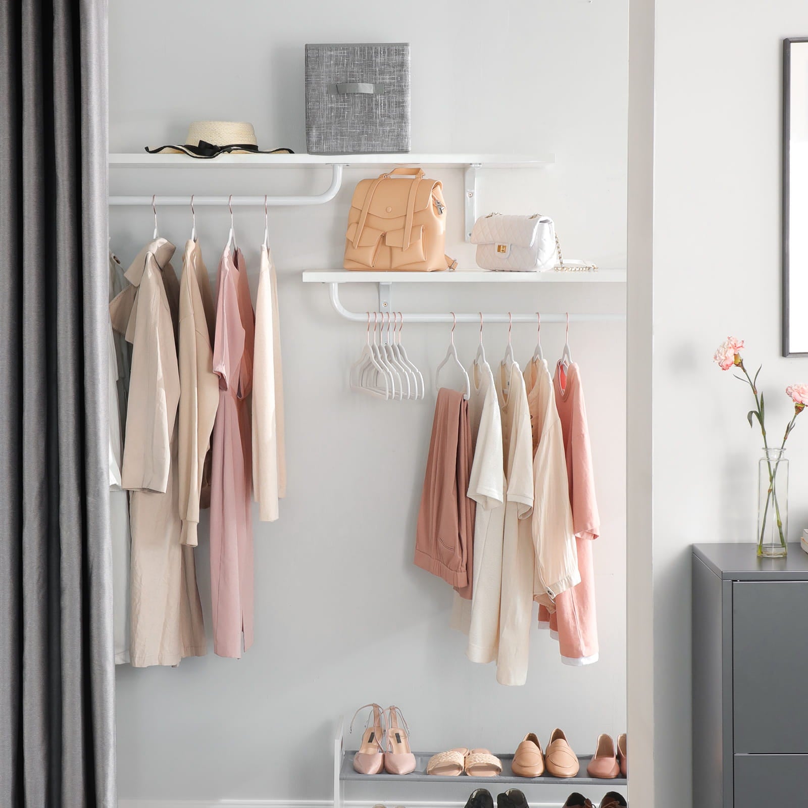 Grucce per abiti in velluto VALORA - Bianco x20 CRF026W01