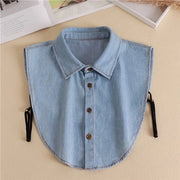 Halve overhemdkraag rimovibile - Kraag denim rimovibile - blu