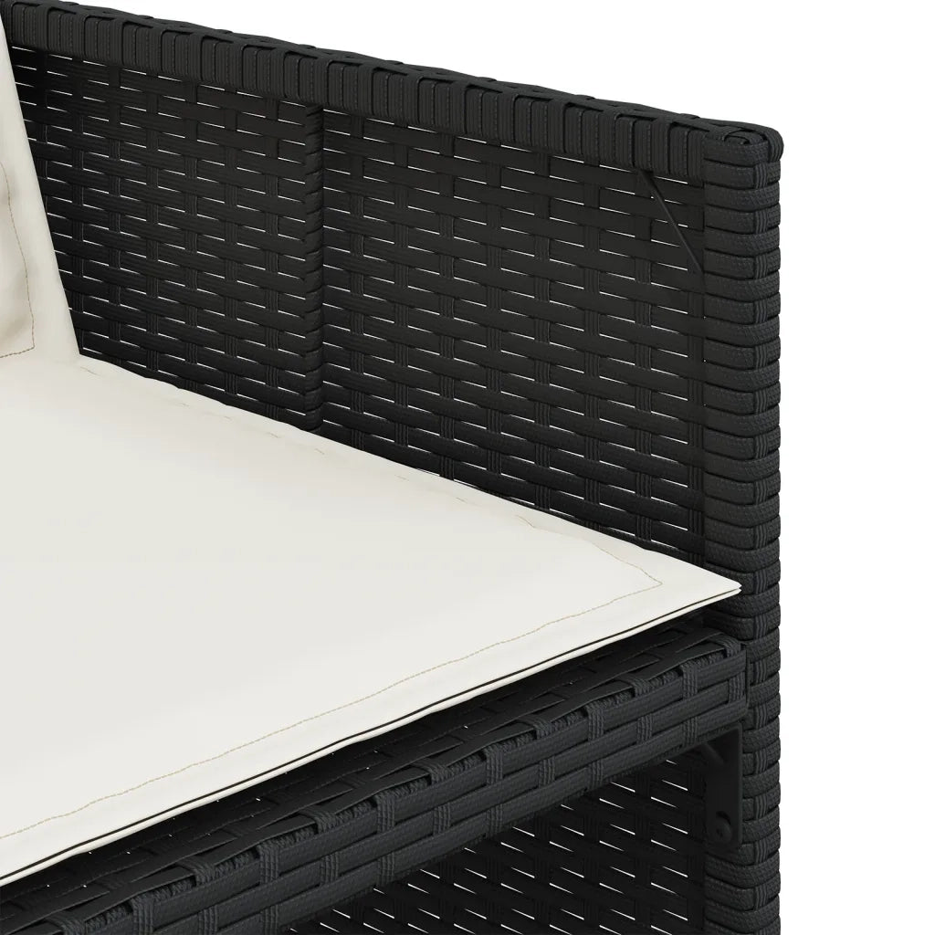 Set da Pranzo da Giardino 13pz con Cuscini Nero in Polyrattan 3277718