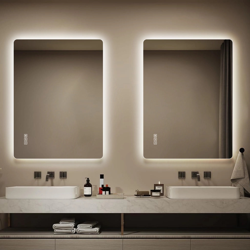 Specchio da bagno LED antiappannamento con memoria
