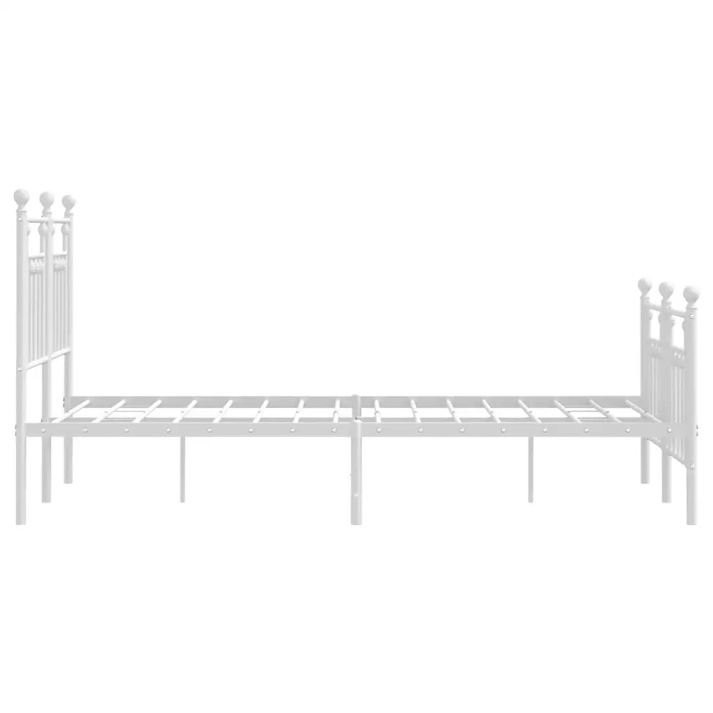 Giroletto con Testiera e Pediera-Struttura Letto Metallo Bianco 120x200 cm 182453
