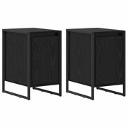 Set di 2 Comodini | Armadio da Notte | Mobiletto da notte Rovere Nero 39,5 x 30 x 50 cm Legno multistrato