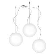 Sospensione Multipla 3 Elementi Emily Rossini Group - Vetro Satinato Bianco, 20cm x3, Attacco E27 IP20, Soluzione di Design Creativa