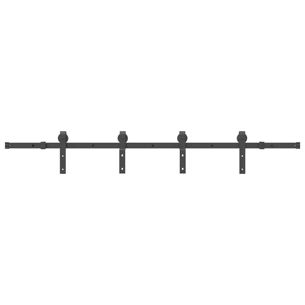 Kit di Binari per Porte Scorrevoli 200 cm Acciaio Nero 4009737