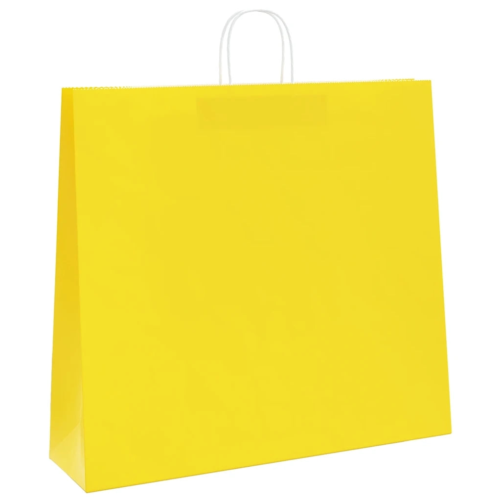 Sacchetti di Carta 50 pz con Manici Gialli 54x15x49 cm 4101780