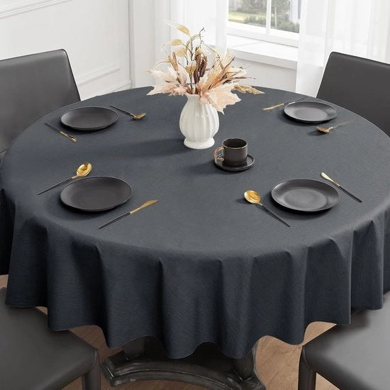 Tavolo rotondo coprifuoco - impermeabile e lavabile - 100 cm - grigio scuro - PVC