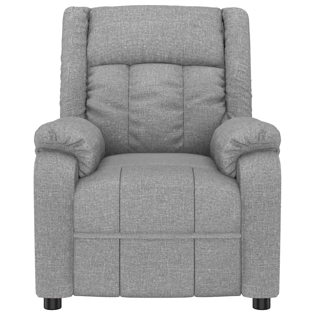 Divano Sedia-Poltrona Reclinabile in Tessuto Grigio Chiaro 410986