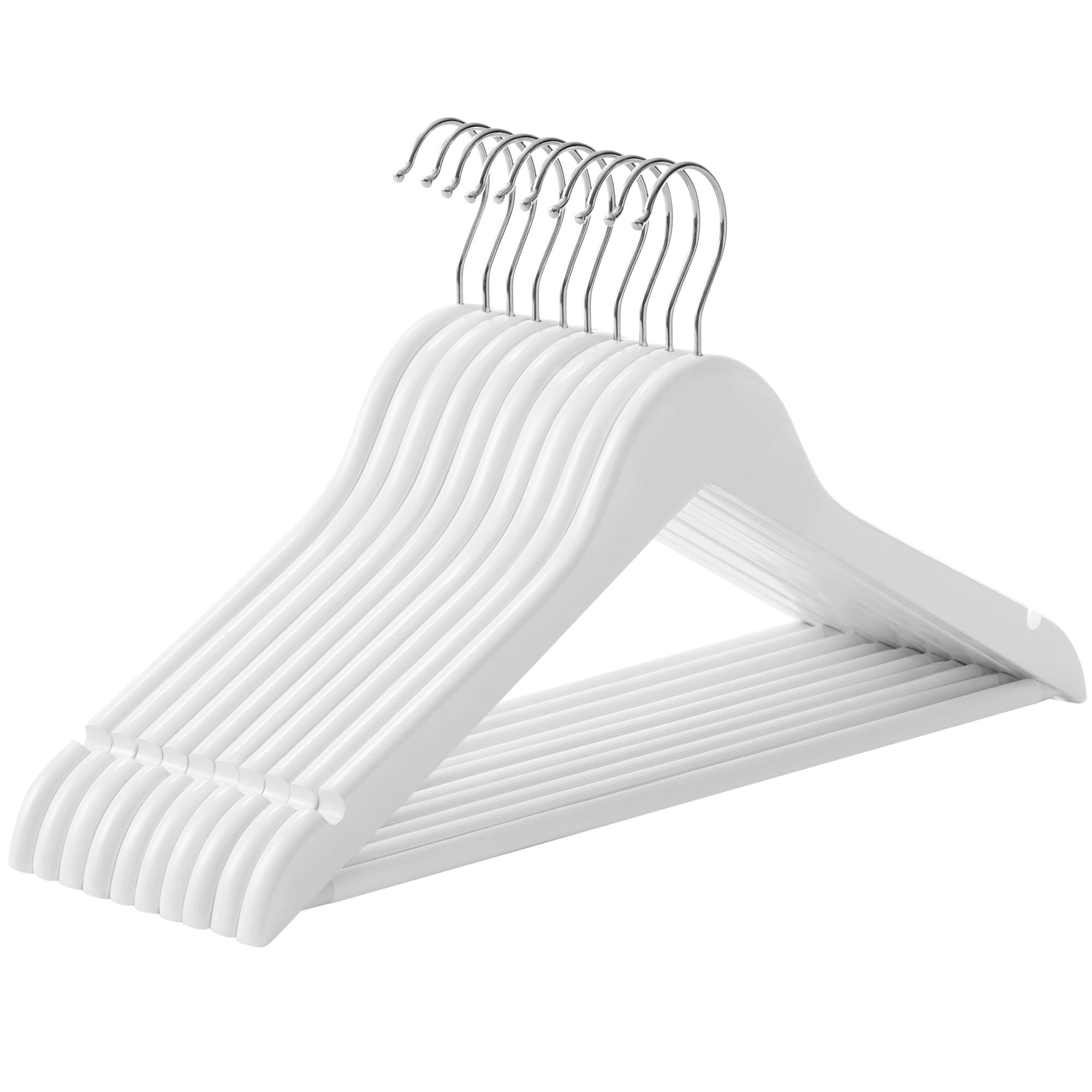 Grucce in legno VALORA - Antiscivolo, resistenti, bianche x10 - CRW03W10