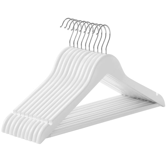 Grucce in legno VALORA - Antiscivolo, resistenti, bianche x10 - CRW03W10