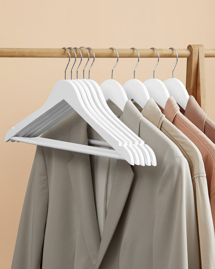 Grucce in legno VALORA - Antiscivolo, resistenti, bianche x10 - CRW03W10