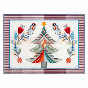 SET 2 TOVAGLIETTE RIGIDE NATALIZIE  IN CRISTALLO ACRILICO DECORATO DISEGNO ALBERO