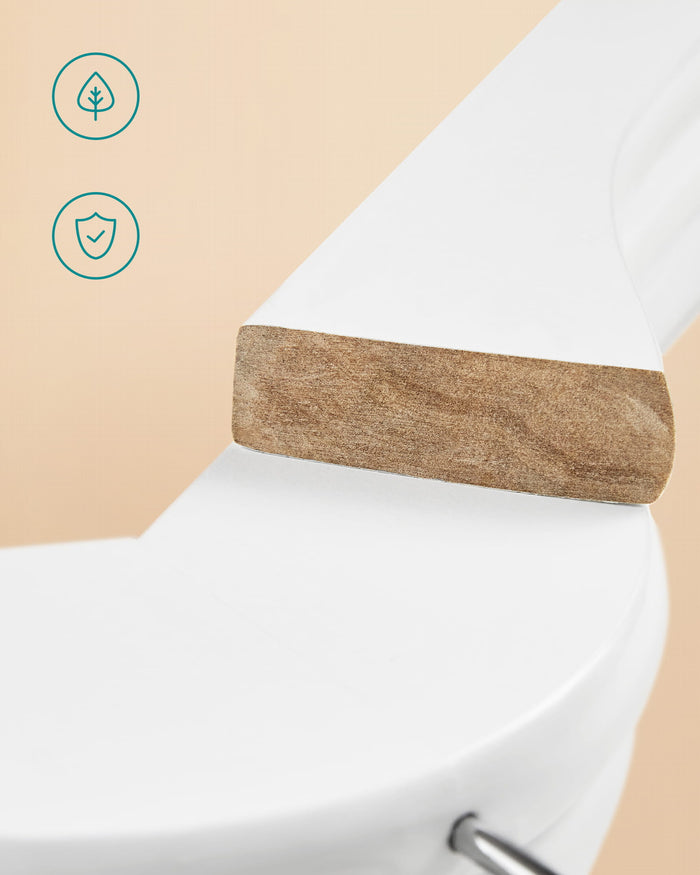 Grucce in legno VALORA - Antiscivolo, resistenti, bianche x10 - CRW03W10