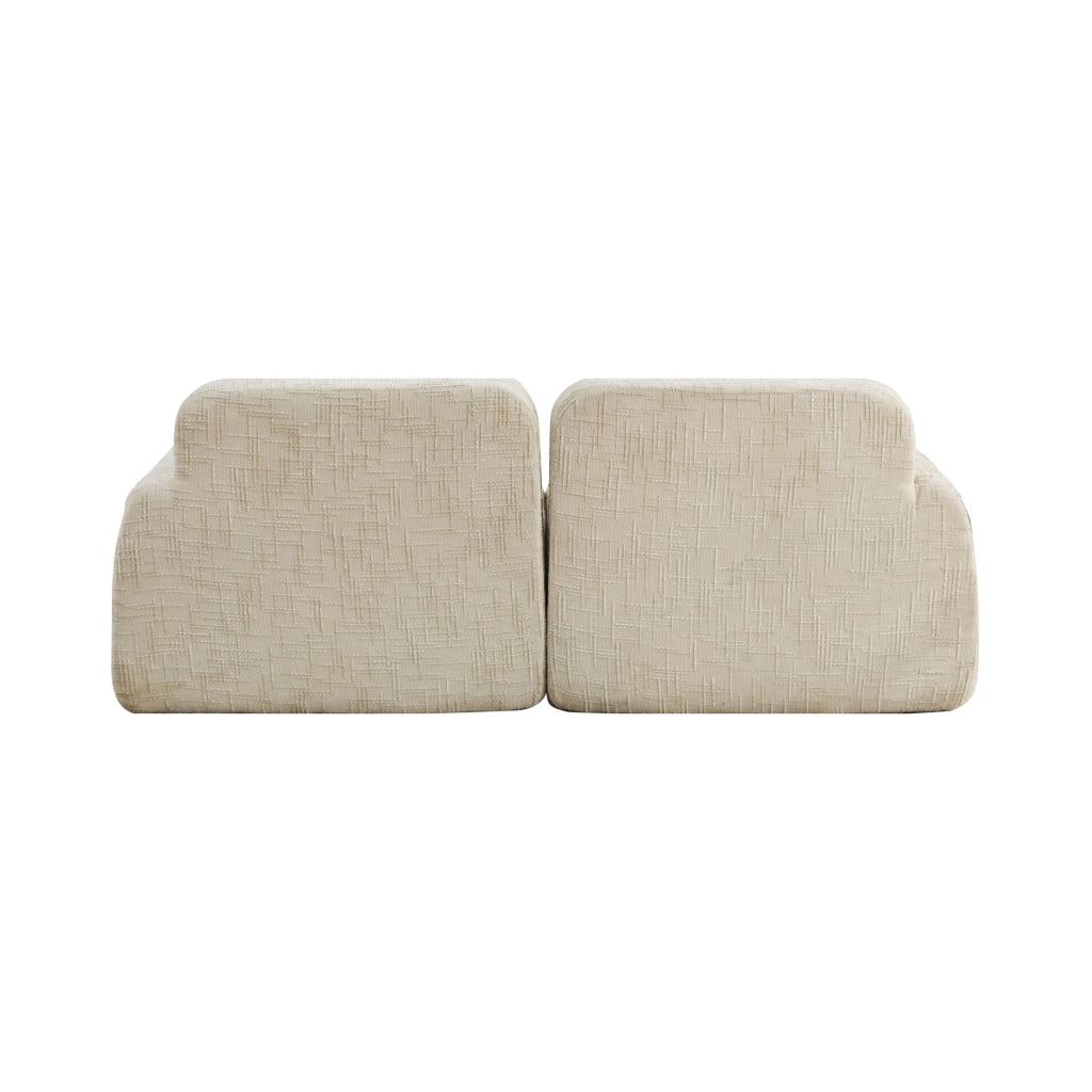 Divano a due posti, tessuto chenille, design modulare, imbottitura in schiuma ad alta elasticit¨¤ 30D, pronto all'uso, beige