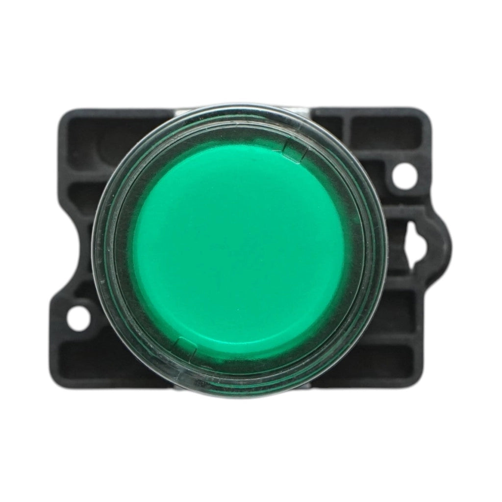 Pulsante indicatore LED verde con resistenza integrata 1NO, 24V LAY5 Breckner Germany
