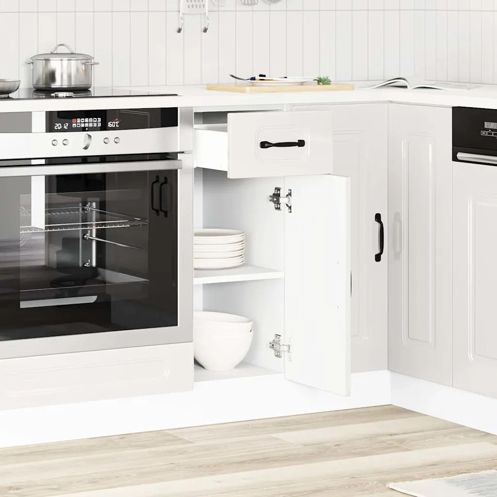 Base da Cucina-Mobile Base da Cucina Kalmar Bianco Lucido in Legno Multistrato 735781