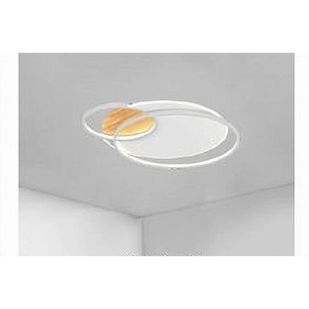Trade Shop - Plafoniera Led 38 W Cerchi Bianco Lampadario Soffitto Moderno Luce Fredda 70845 -