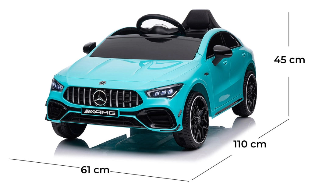 Macchina Elettrica per Bambini 12V con Licenza Mercedes CLA45 AMG Turchese
