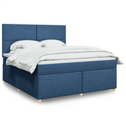 vidaXL Giroletto a Molle con Materasso Blu 180x200 cm in Tessuto
