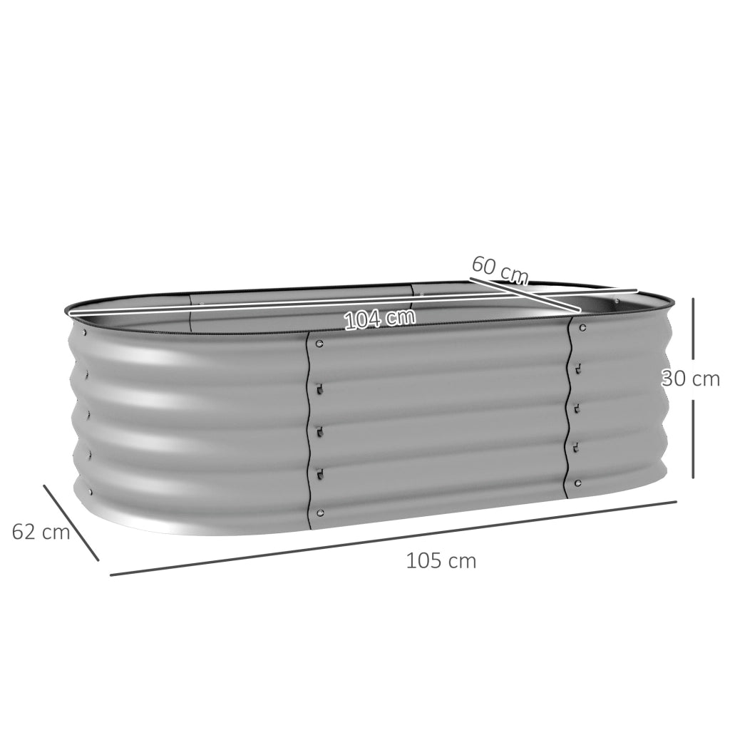 Letto Rialzato Modulare per Piante ¨C Xylo ¨C 105x62x30 cm Argento Resistente alle Intemperie