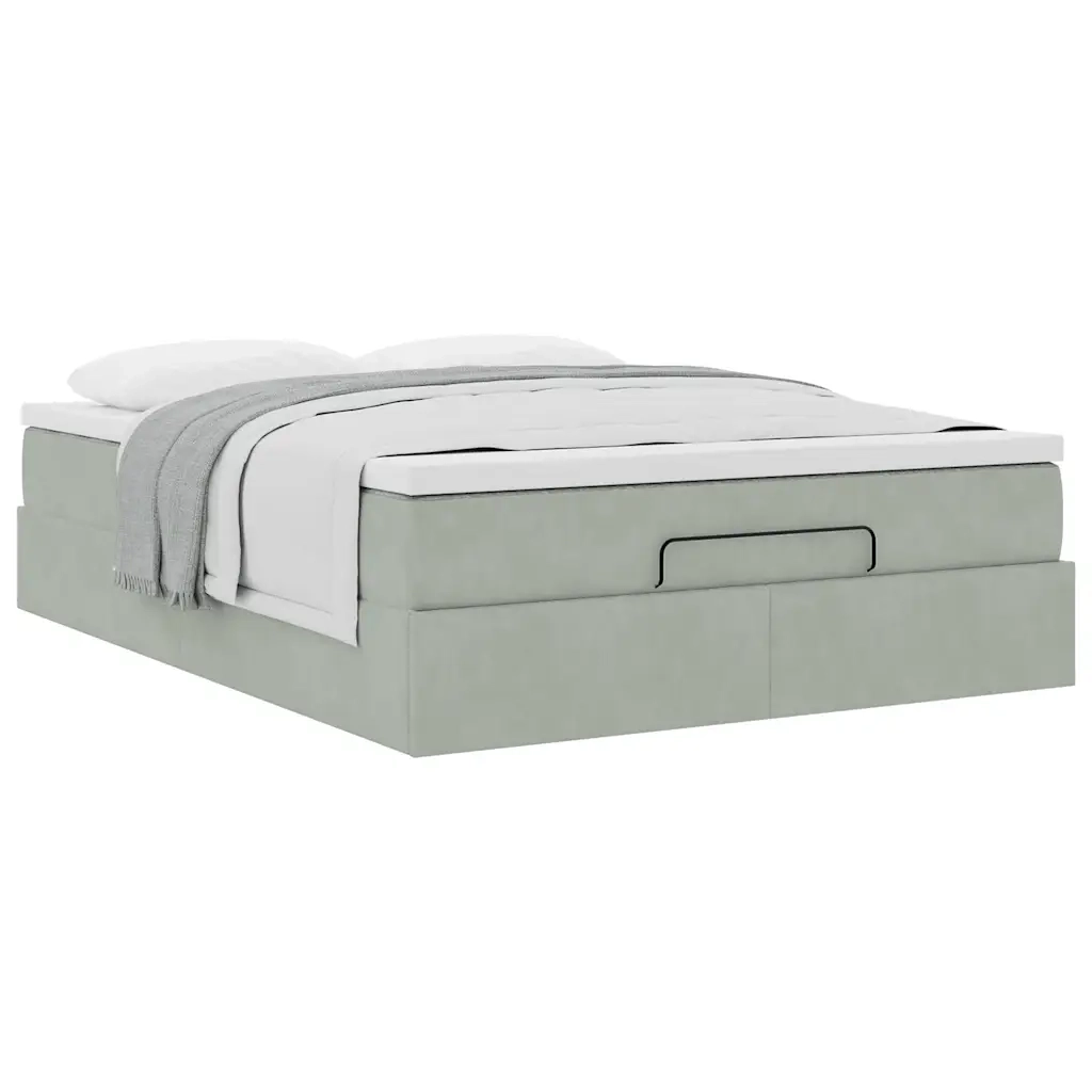 Struttura Letto Pouf con Materasso 140x200 cm in Velluto 3311189