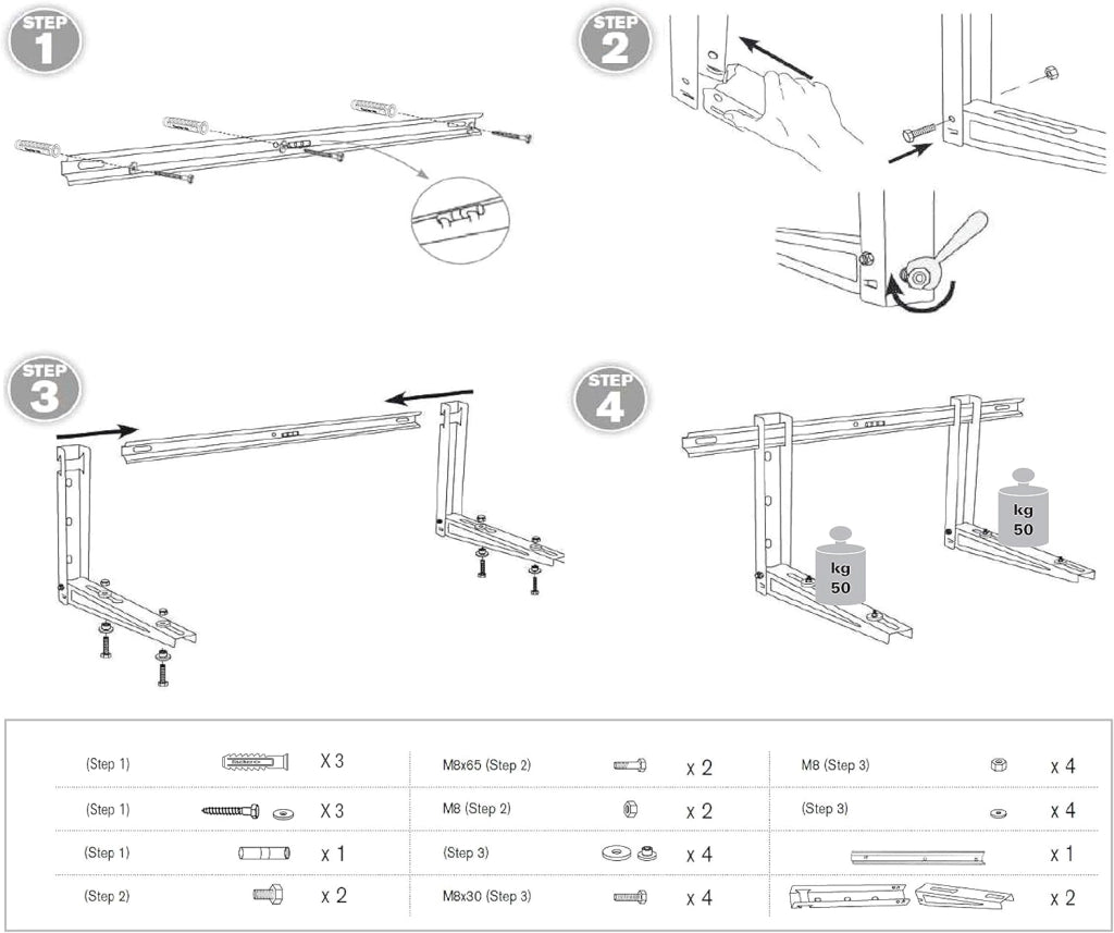Staffe zincato climatizzatore unità esterna klima klik 465 40x56x80 fischer