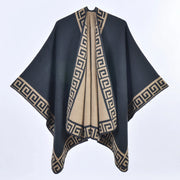 Nuova sciarpa/scialle da donna double-face in cashmere, stile retr¨°, spessa, con spacco.