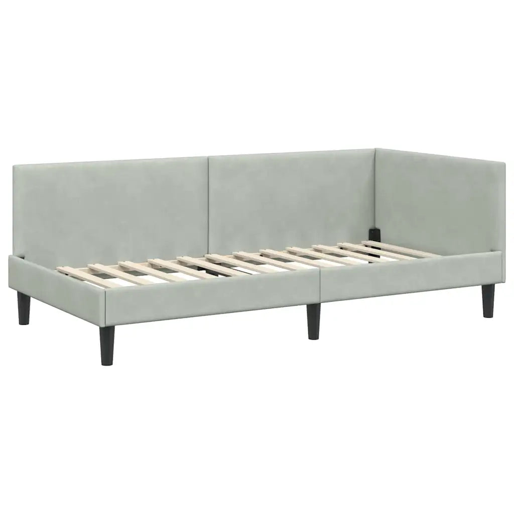 Cornice del letto ad angolo Grigio chiaro 90 cm x 190 cm