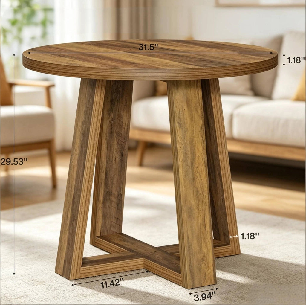 Tavolo rotondo da riunione ? 80 cm in MDF marrone