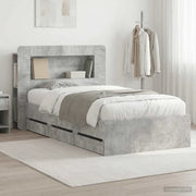 Struttura del letto con stoccaggio e testata Grigio Cemento 3434005