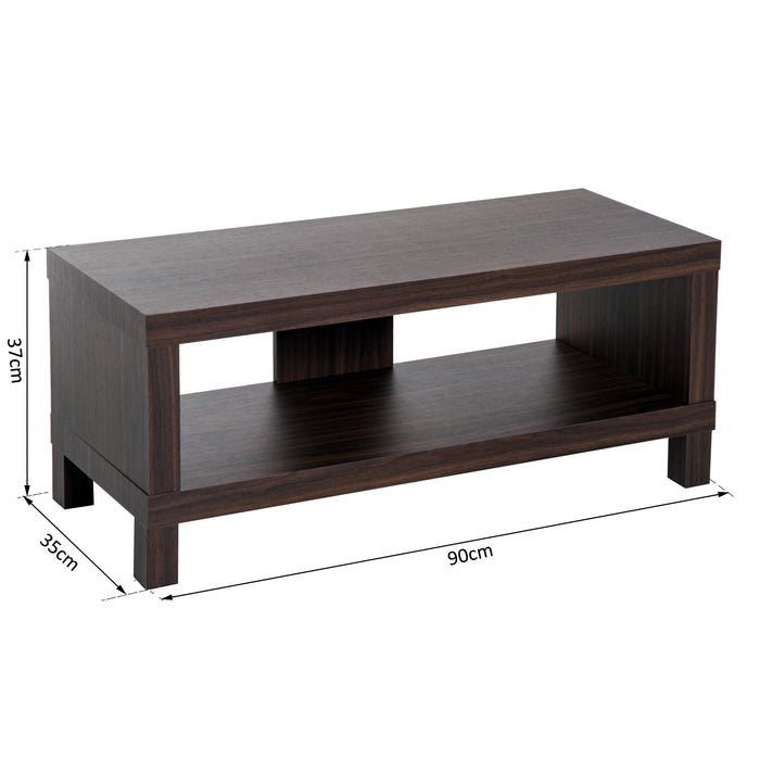 Mobile TV Basso con Vano in Legno Noce 90x35x37 cm