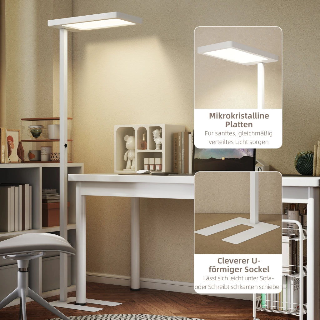 Lampada da terra LED ¨C zephmum ¨C Bianco, metallo, plastica