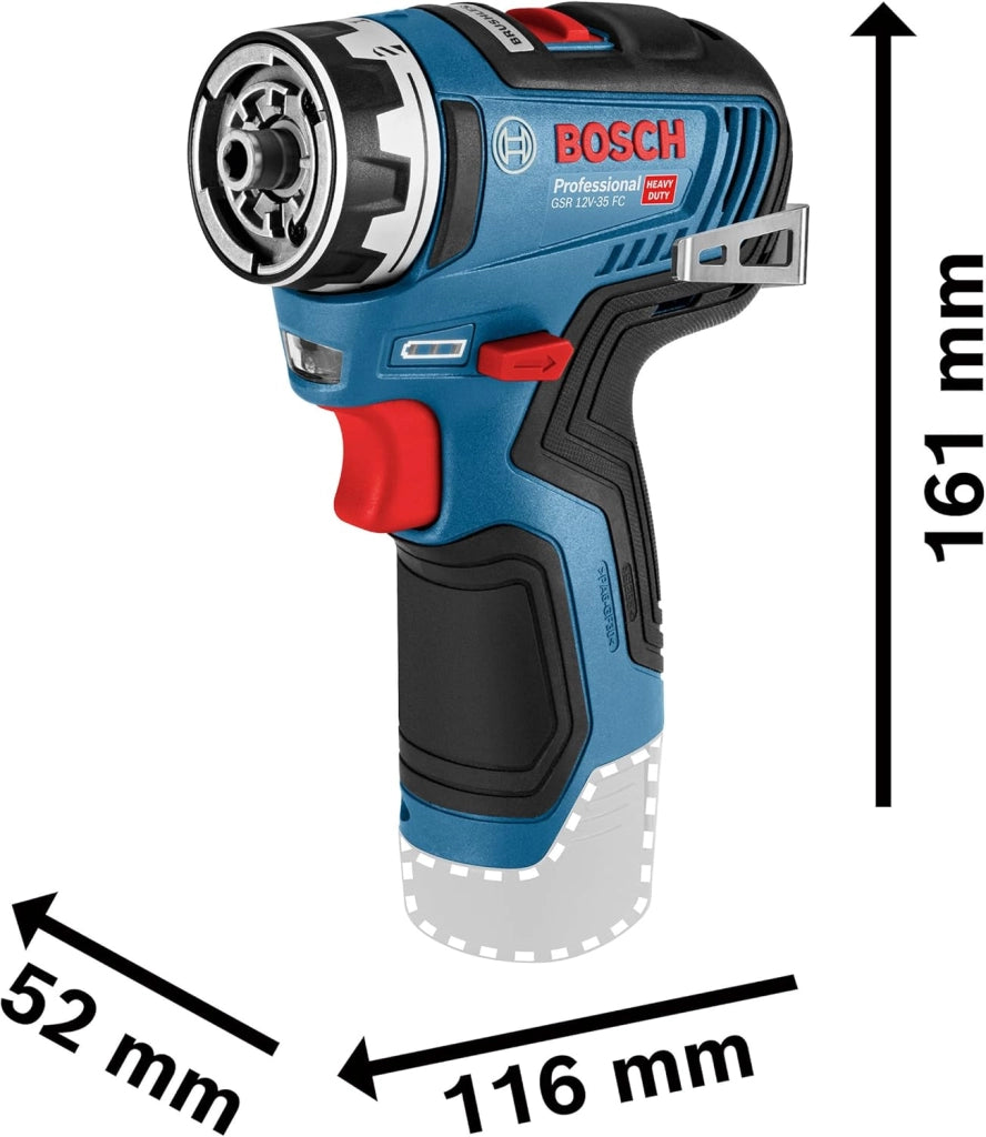 Bosch Professional GSR 12V-35 FC FlexiClick System Trapano-avvitore a Batteria 12V System, Include 2 Batterie 3.0 Ah, Caricabatterie Rapido GAL 12V-40,Include Mandrino GFA 12-B, in L-BOXX, 06019H3001