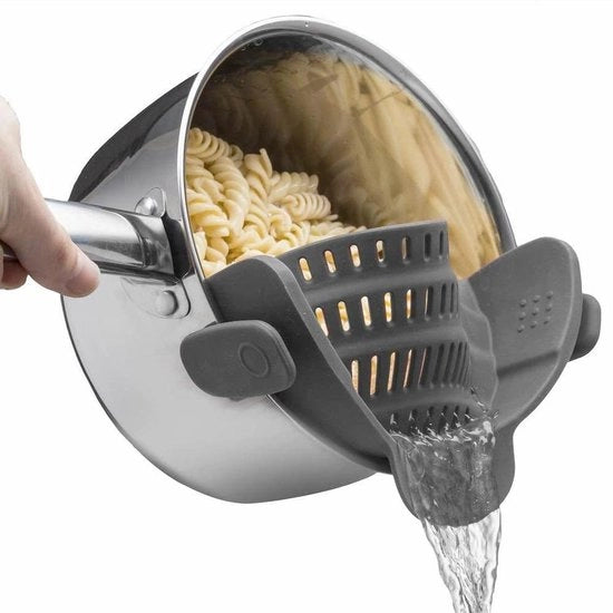 Zef a sfera di silicone, fissaggio universale per pentole, padelle e ciotole, setaccio pratico per pasta, verdure e frutta