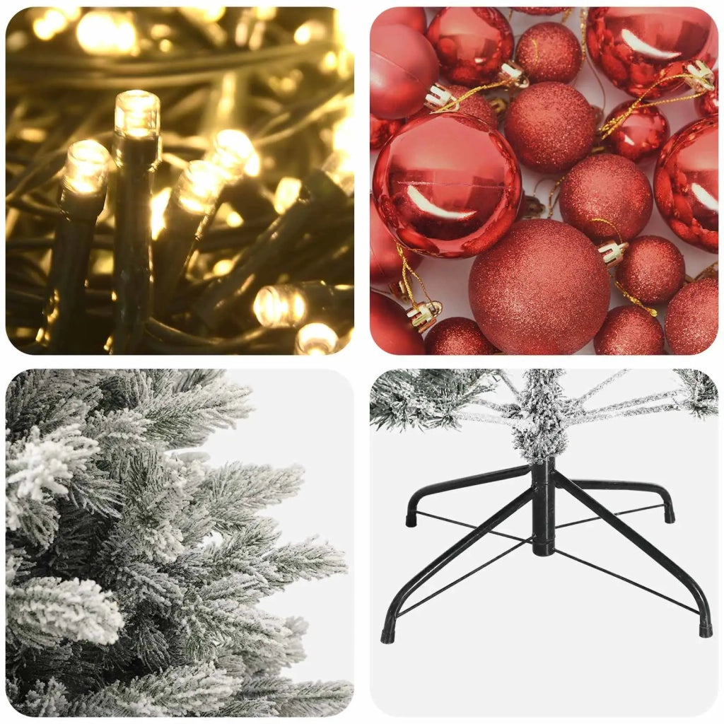 Albero di Natale artificiale con palline 150 cm 150 LED 3465850
