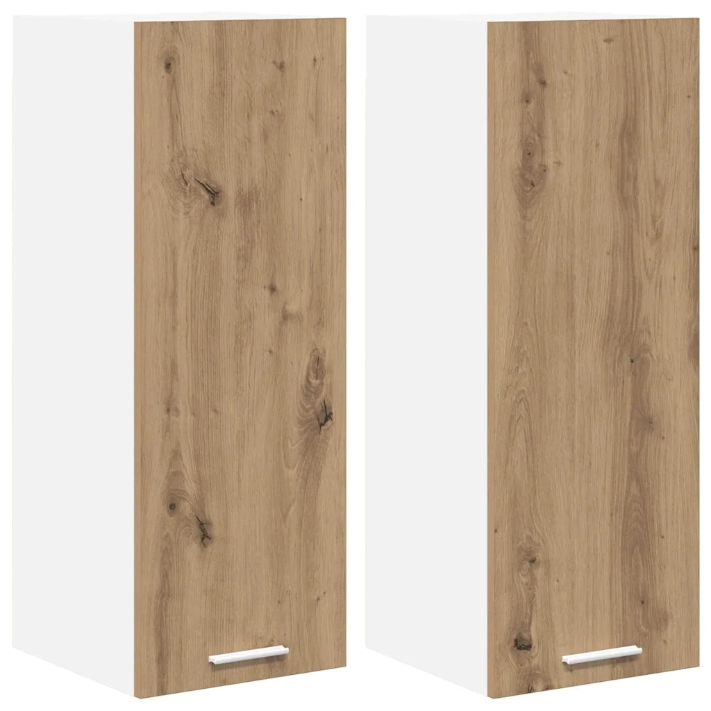 Armadio pensile 2 pcs Rovere Artigiano e Bianco 30 x 31 x 80 cm 884257