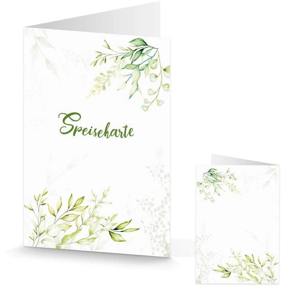 Carta da tavola A4 - Standard per tavola - Decorazione per matrimoni/feste di compleanno - Carte da tavola - 10 pezzi - Verde chiaro/Naturale - Carta da tavola per tavola