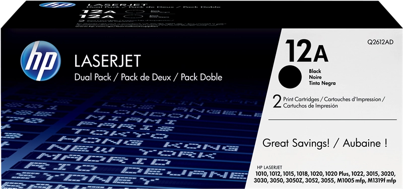 HP Confezione da 2 cartucce originali di Toner nero LaserJet 12A