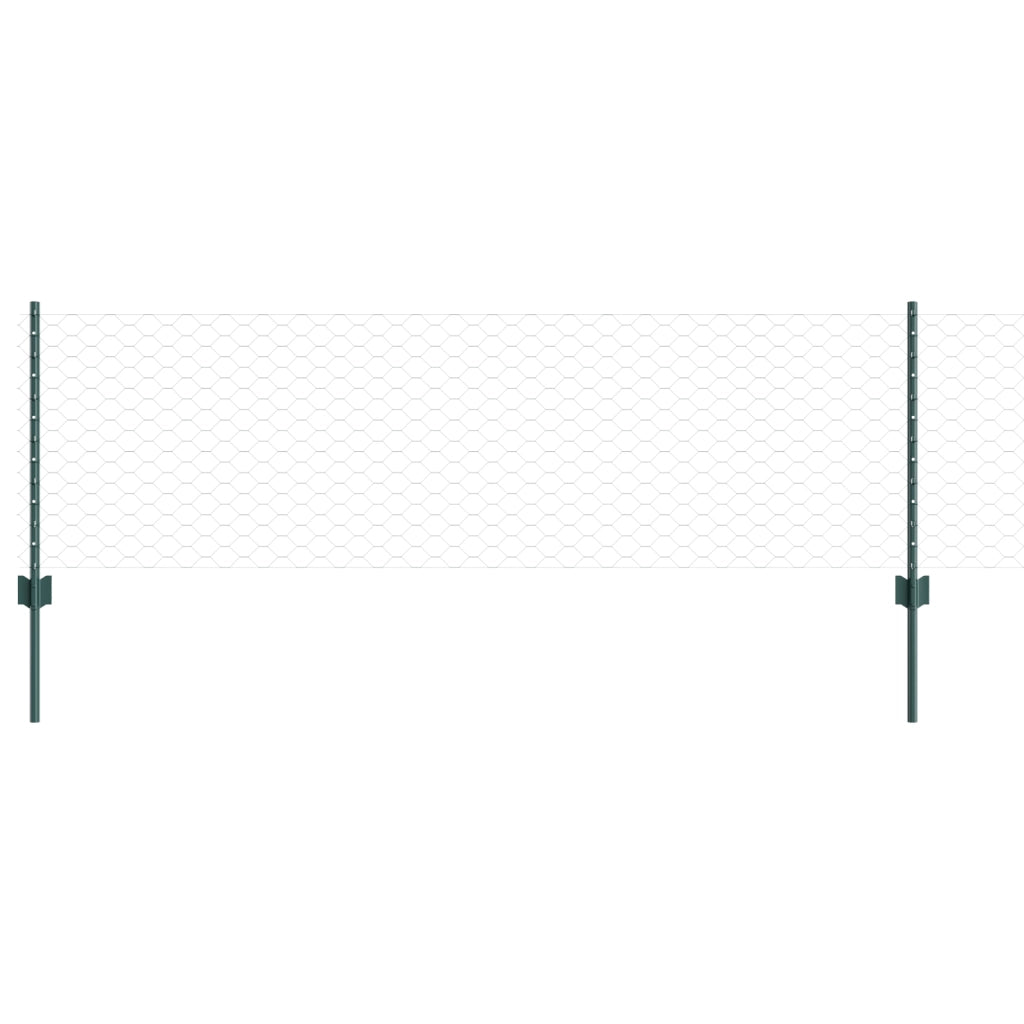 Paletti per Recinzione  11 pezzi U-Channel Verde 60 cm Acciaio