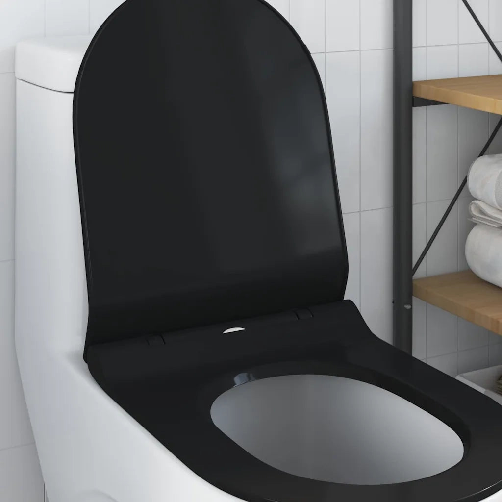 Sedile del WC Regolabile Nero 50 x 36,5 x 5 cm Polipropilene 42015818