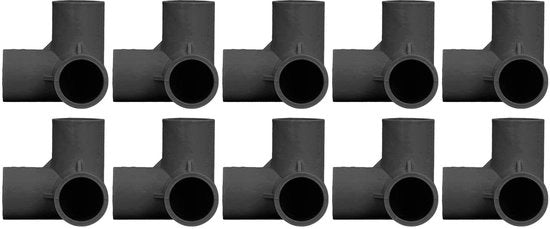 Connettore di Elleboog 3 vie - PVC - Diametro interno 25 mm - Multifunzionale - Resistente alle collisioni - Superficie lucida - Bifite per tubi