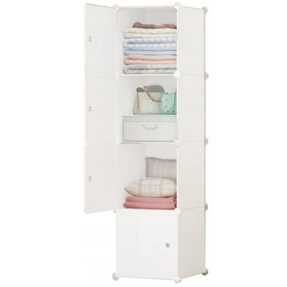 Armadio modulare Guardaroba Abiti Bianco Scaffale Colonna 147x39x37 cm