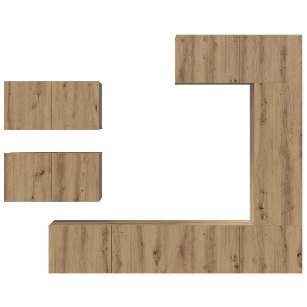 vidaXL Set mobile TV 6 pcs rovere artigianale 30.5 x 30 x 90 cm