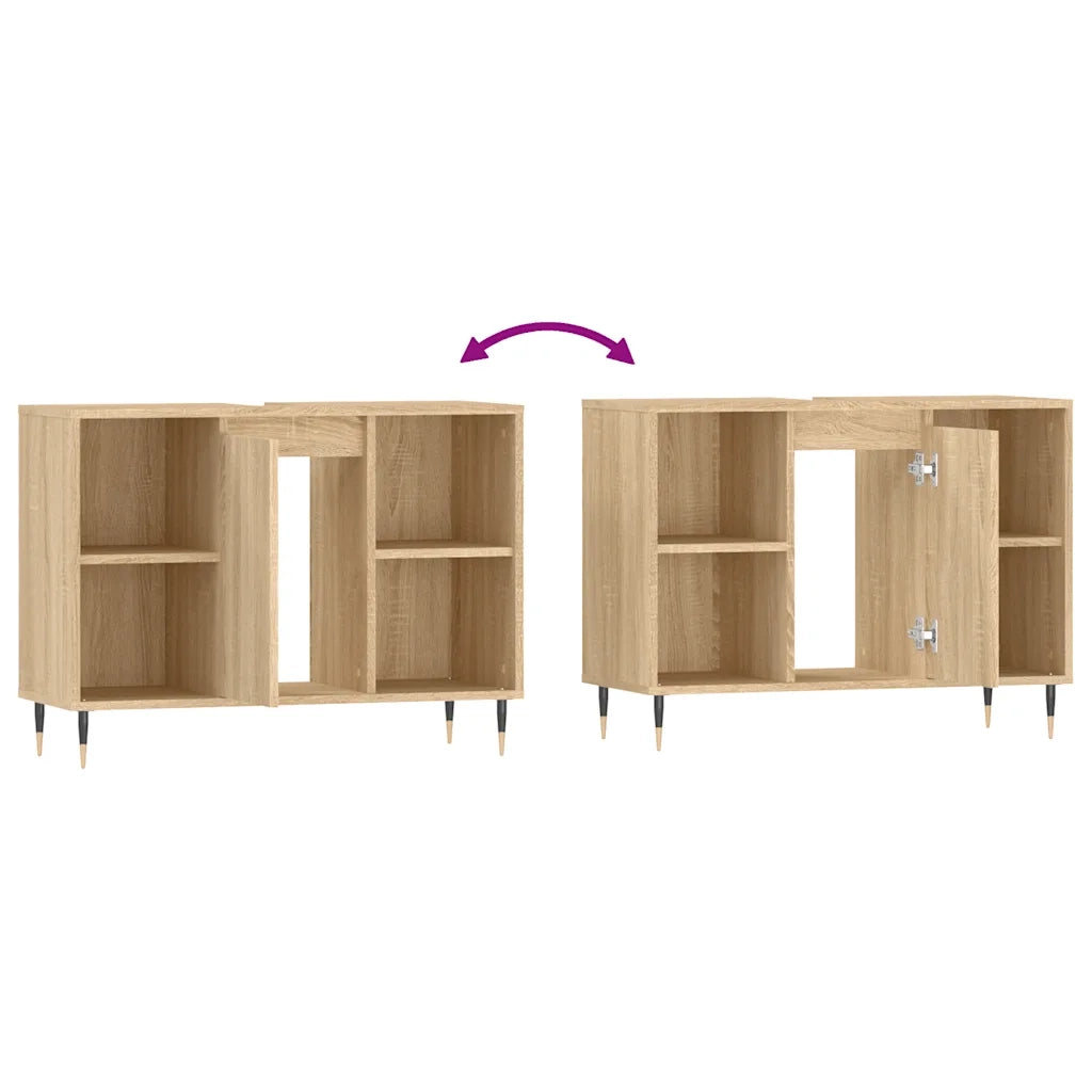 Mobile da Bagno Rovere Sonoma 80x33x60 cm in Legno Multistrato 831623