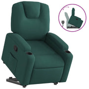 Poltrona | Sedia Relax Alzapersona Reclinabile Verde Scuro in Tessuto