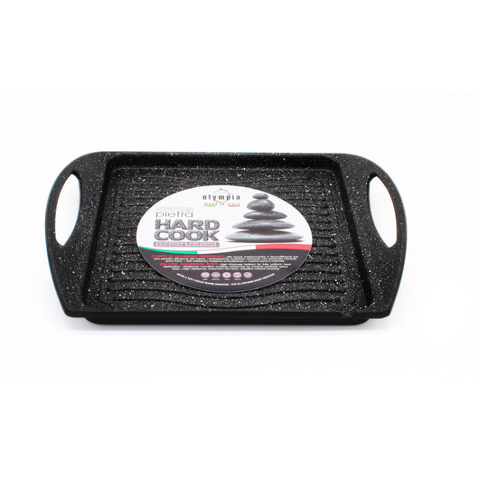 Vassoio Grill Quadrato Antiaderente 2 Maniglie 25x25 cm Olympia Hard Cook