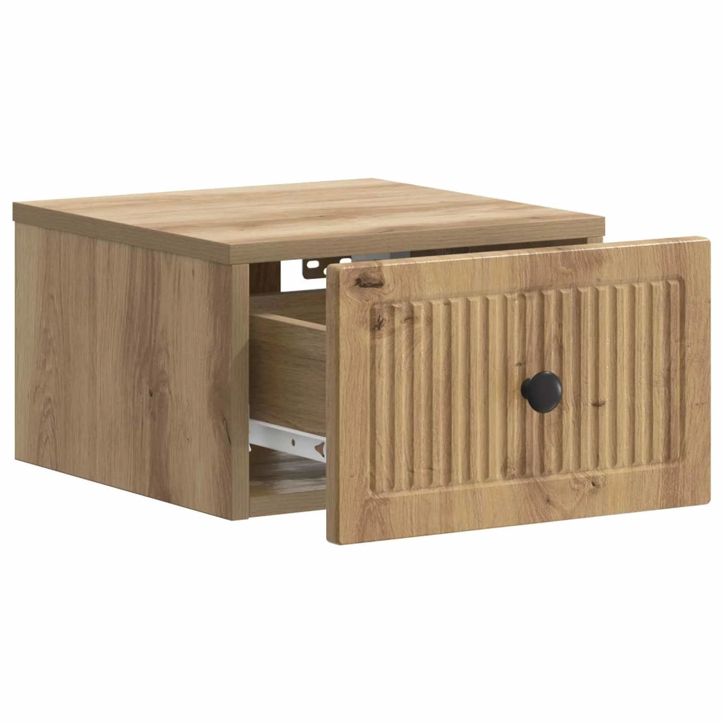 Mobiletto da notte a muro Rovere Artigianale 33 x 34,5 x 20 cm