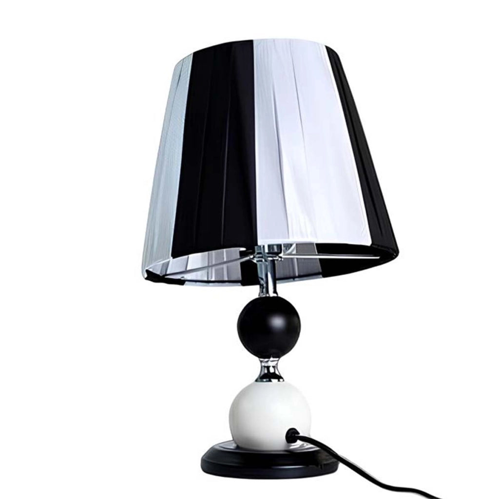 Lampada da tavolo LED con attacco E27, dimmer e paralume in tessuto Nero / Bianco Avizar
