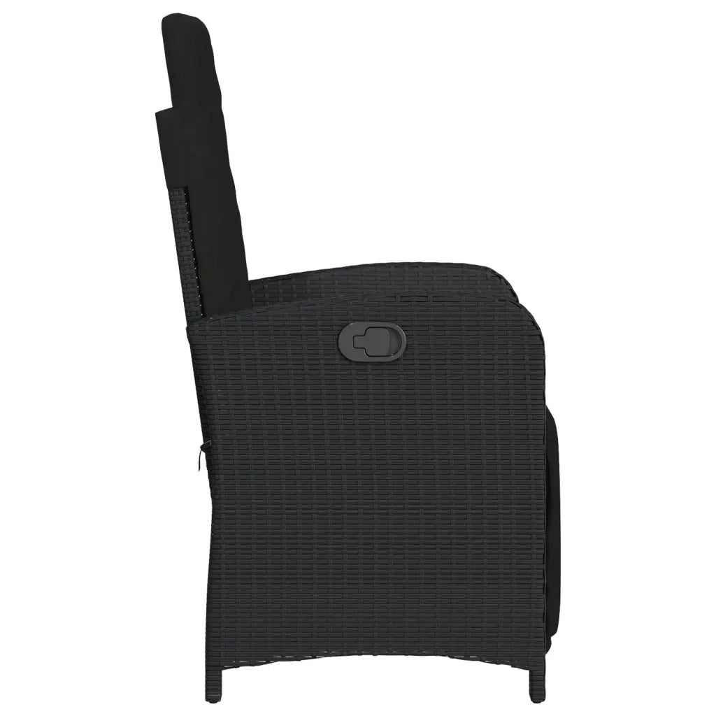 Set da Bistr¨° 3 pz | Set Salotto da Giardino con Cuscini Nero in Polyrattan