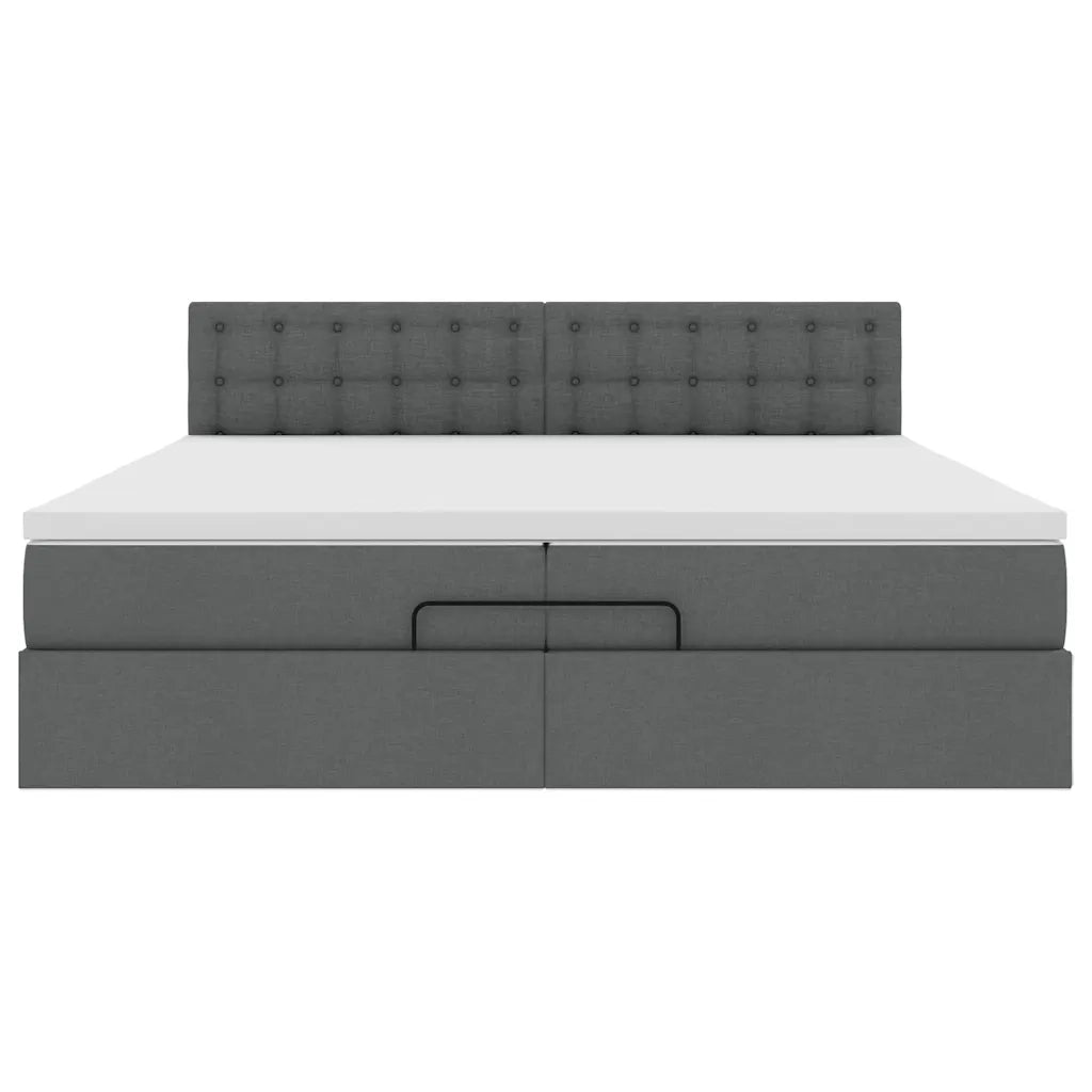 Struttura Letto Pouf con Materassi 200x200 cm in Tessuto 3312500