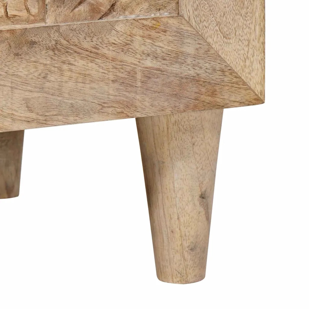 vidaXL Comodino Beige 40 x 33 x 46 cm legno massello di mango
